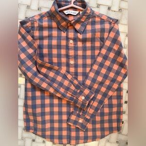 Janie and Jack Salmon and Blue Checkered Shirt